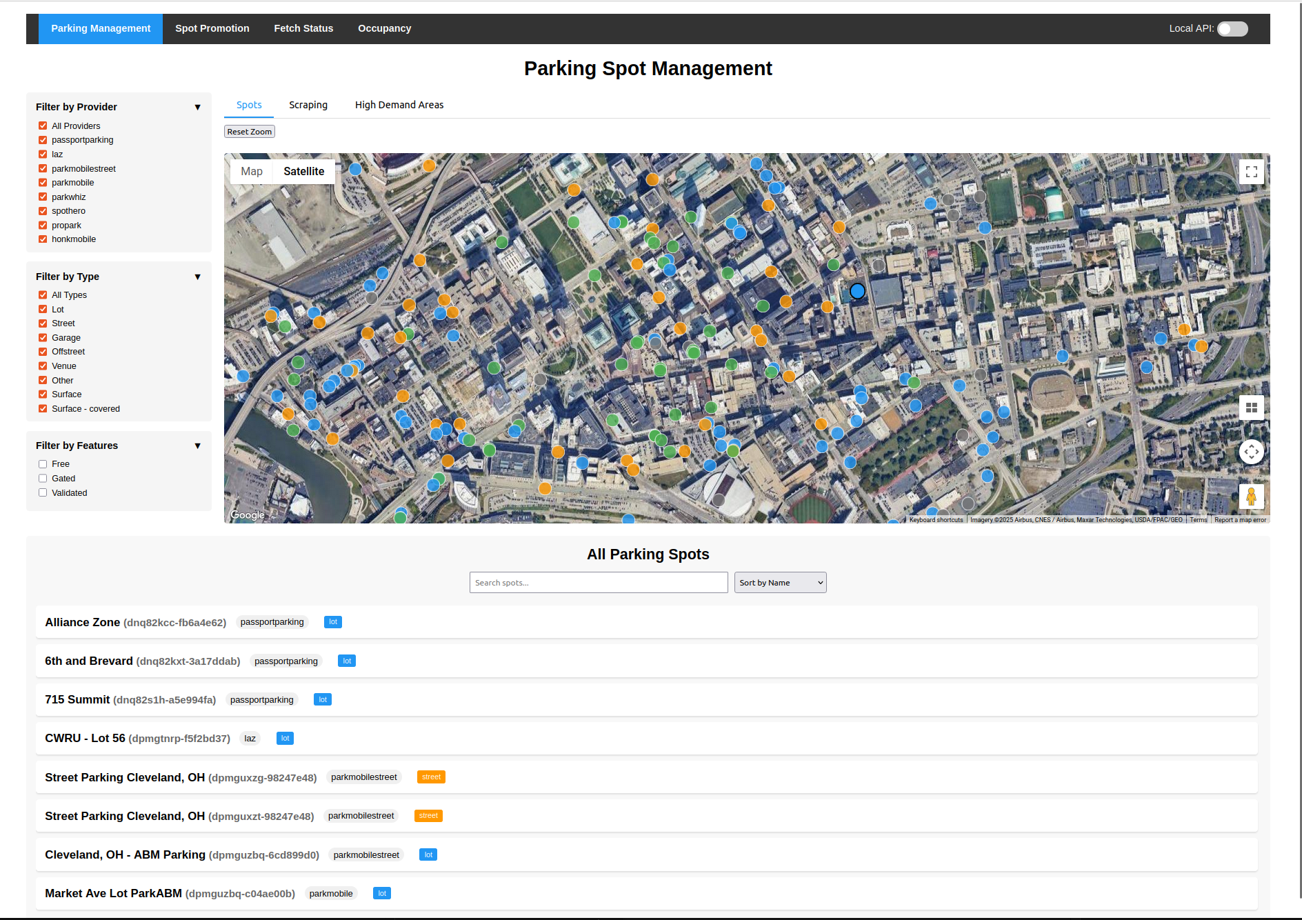 Scooch Parking Management Dashboard